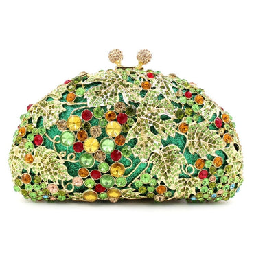 Luxury Green Tone Crystal Beaded Party Clutch For Ladies - Green Mini(Max Length<20cm) - Luxury bags by WAAMII
