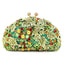 Pochette de soirée luxueuse en perles de cristal vert pour femme