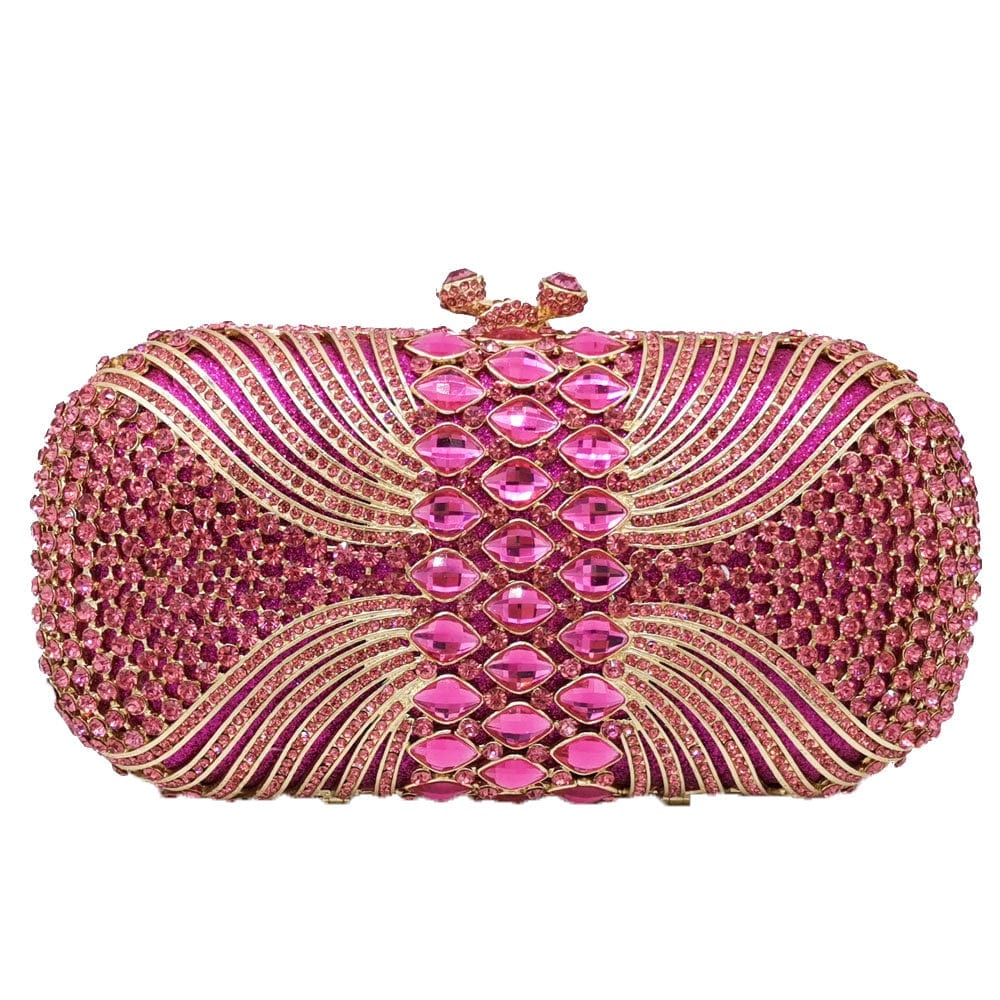Luxury Hollow Out CZ Diamante Crytal Clutch bags WAAMII   
