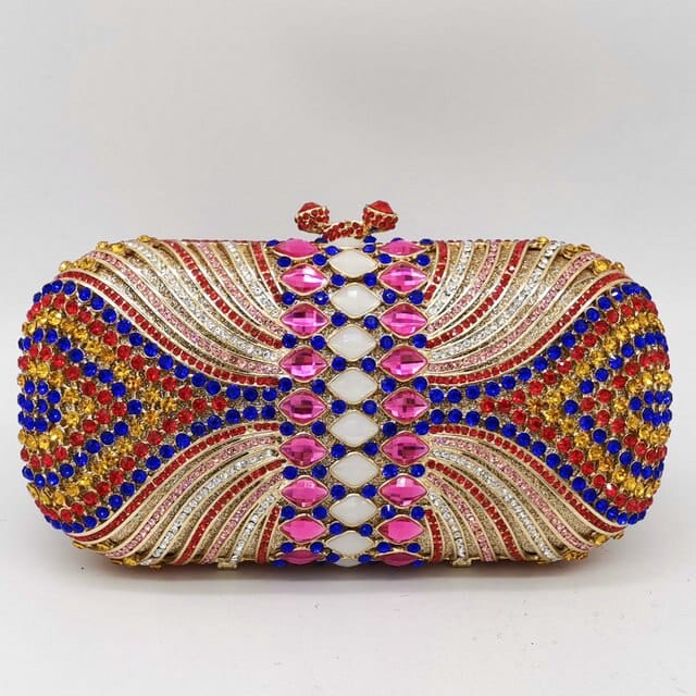 Luxury Hollow Out CZ Diamante Crytal Clutch - Colorful - Luxury bags by WAAMII