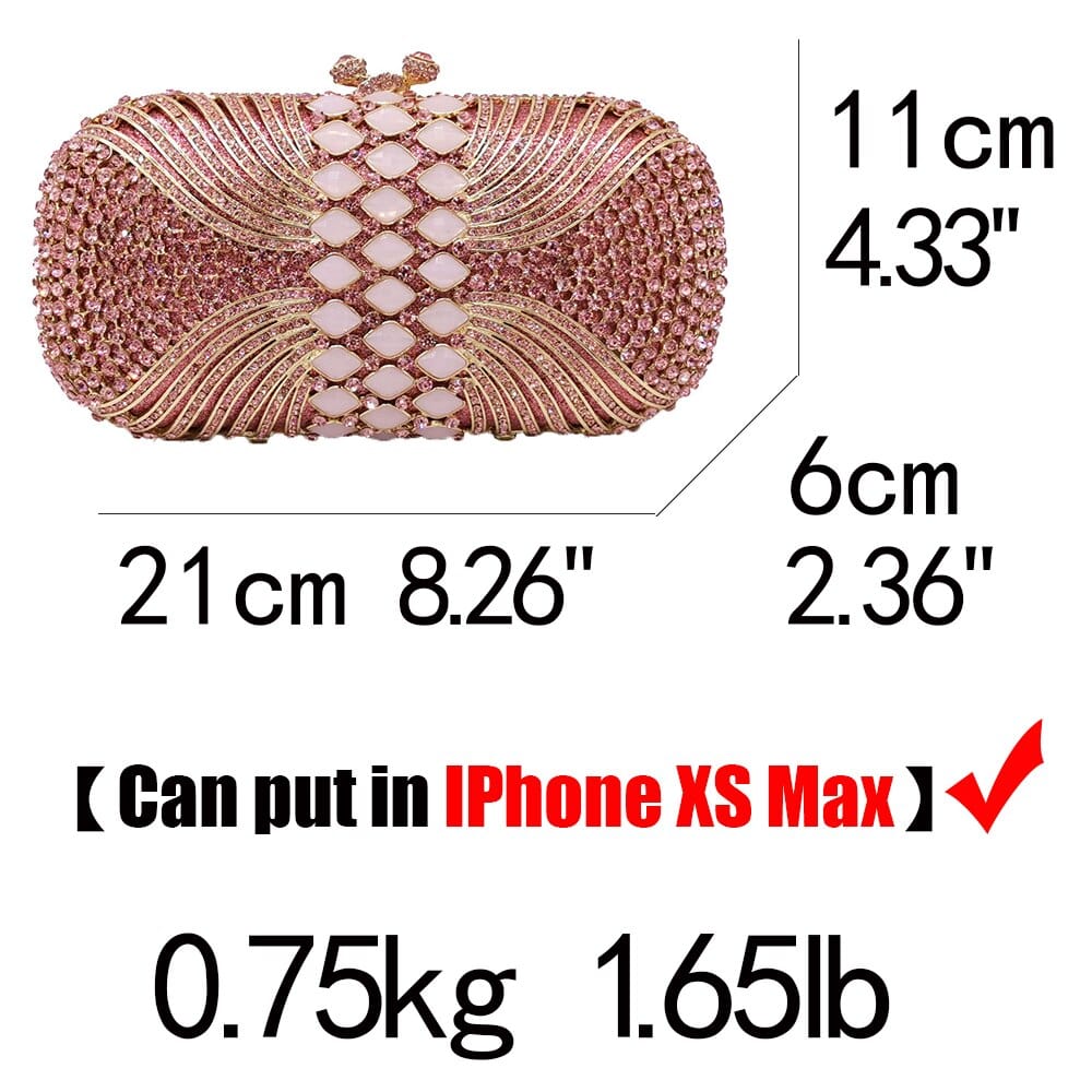 Luxury Hollow Out CZ Diamante Crytal Clutch - - Luxury bags by WAAMII