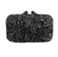 Luxury Lily Flower Diamante Clutch Evening Purse bags WAAMII Black  