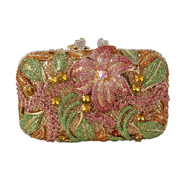 Luxury Lily Flower Diamante Clutch Evening Purse - - Luxury bags by WAAMII