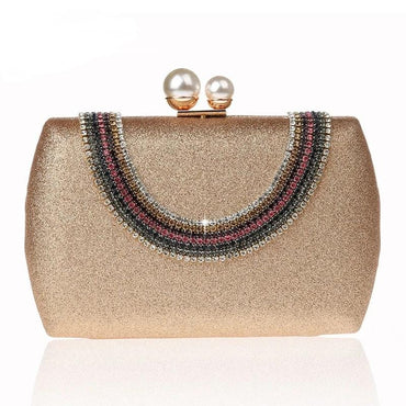 Luxury Pearl Clasp Glittery Crystal Rhinestone Clutch - - Luxury bags by WAAMII