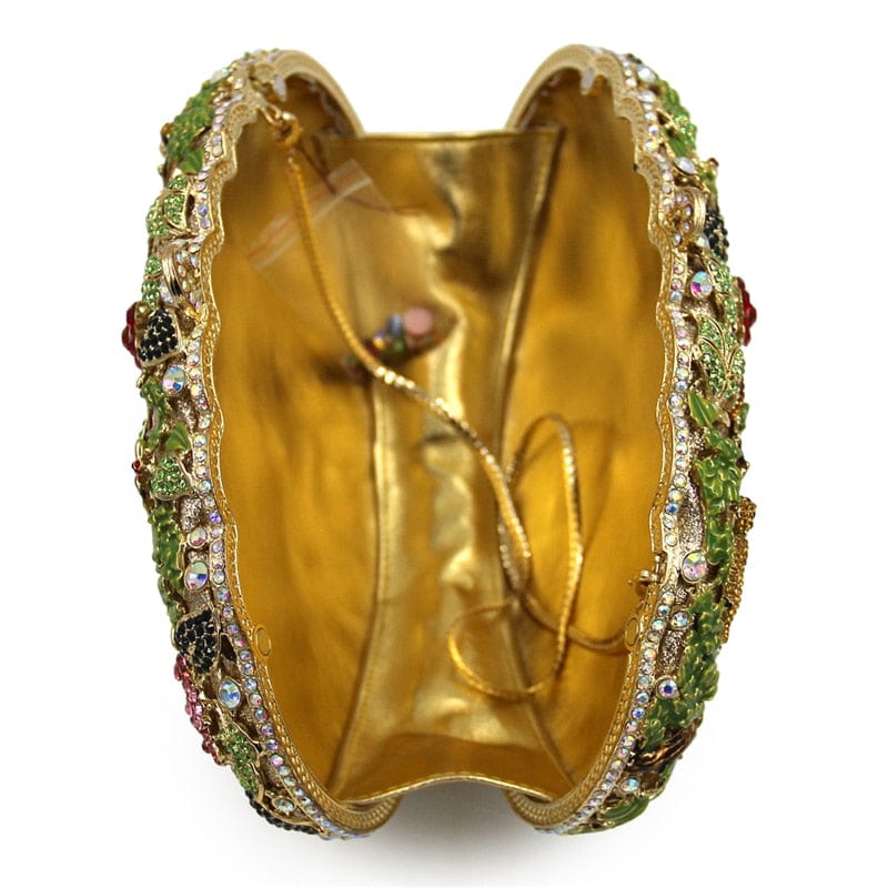 Luxury Rhinestone Crystal Oval Clutch Ladies Purse bags WAAMII   
