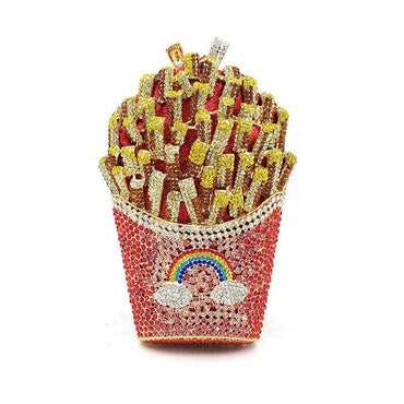 Luxury Rhinestone French Fries Evening Clutch - Color 6 - Luxury bags by WAAMII
