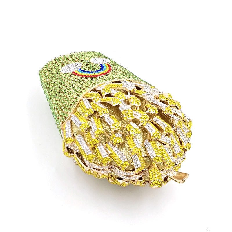 Luxury Rhinestone French Fries Evening Clutch bags WAAMII   