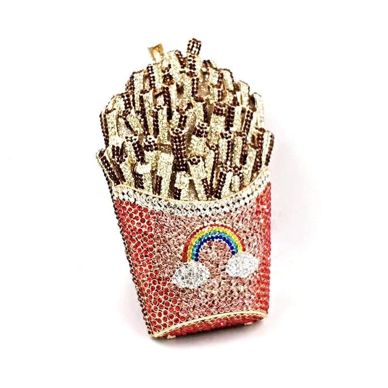 Luxury Rhinestone French Fries Evening Clutch