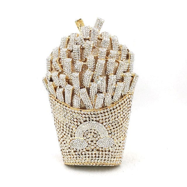 Luxury Rhinestone French Fries Evening Clutch bags WAAMII Color 4  