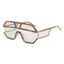 Luxury Rhinestone Geometric Patterns Oversized Sunglasses Accessories WAAMII mixcolor clear  