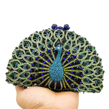 Luxury Rhinestone Peacock Clutch - - Luxury bags by WAAMII
