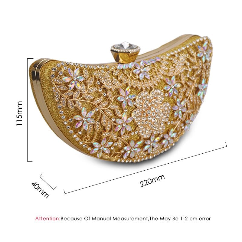 Luxury Sequined Hollow Out Crystal Moon Fashion Clutch - - Luxury bags by WAAMII