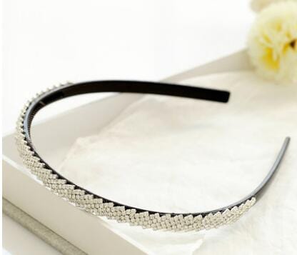 Luxury Twist Rhinestone Jeweled Headbands For Girls Accessories WAAMII White One Size 