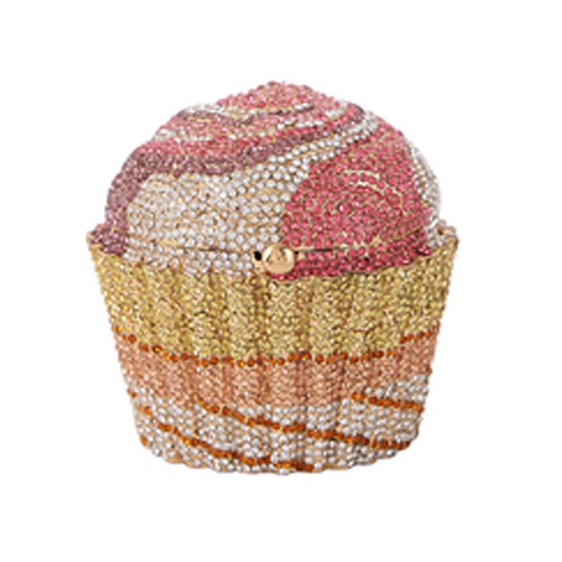 Mini Cupcake Clutch Crystal Evening Purse bags WAAMII   