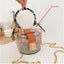 Mini Round Transparent Jelly Bag Silk Scarf Clutch bags WAAMII Transparent  brown 12x12x9 cm 