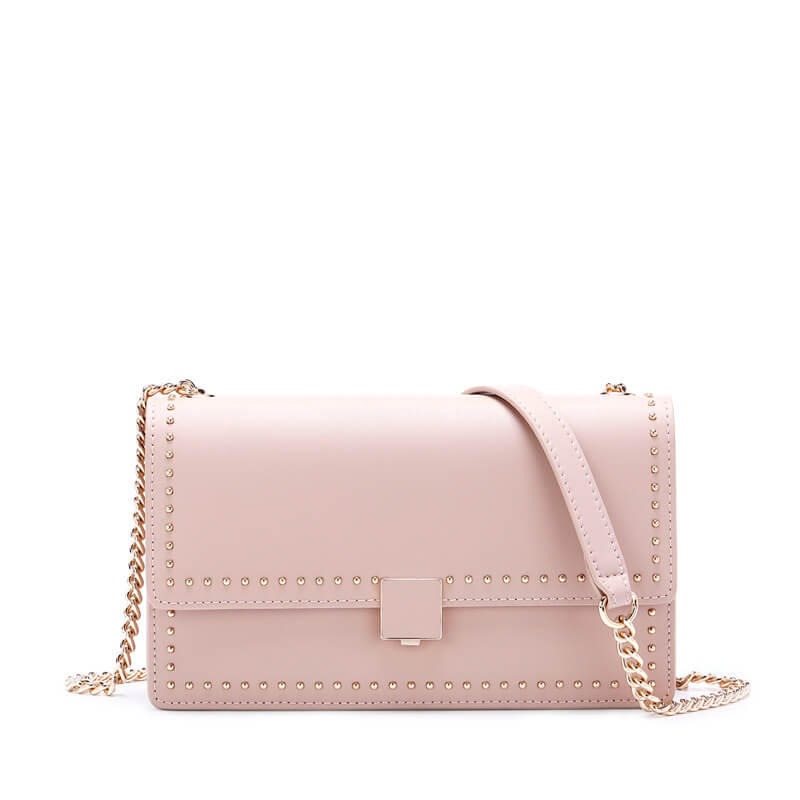 Mini Square Black Rivets Crossbody Bag bags WAAMII Pink  