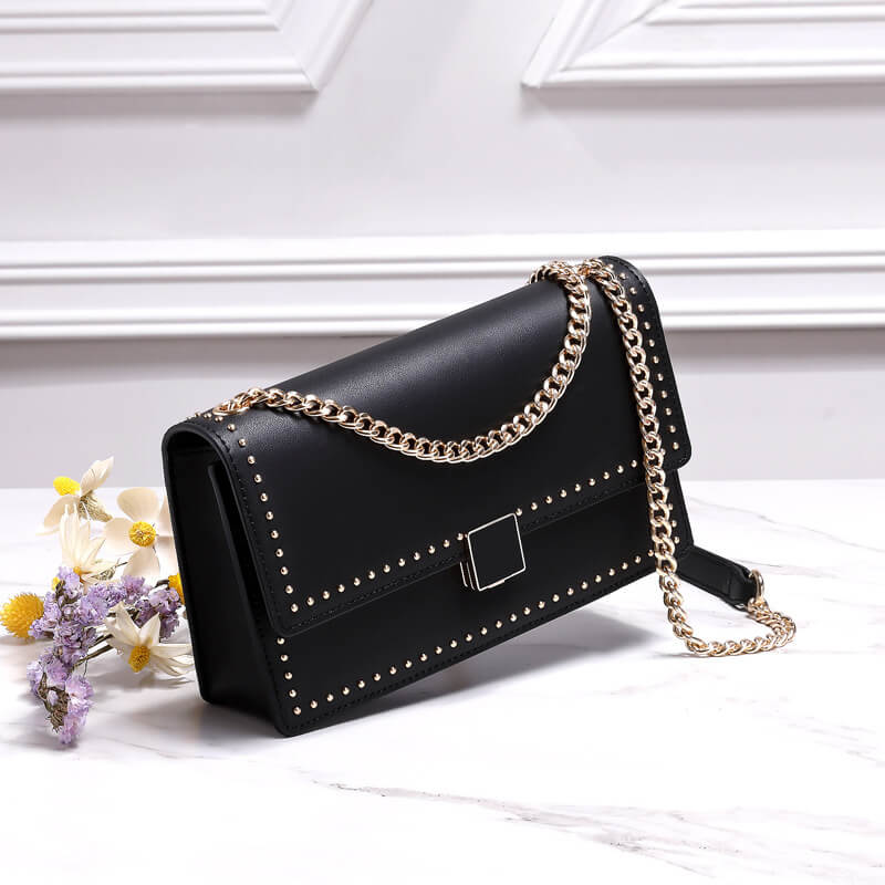 Mini Square Black Rivets Crossbody Bag bags WAAMII   