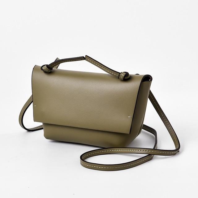 Minimalist Fashion Leather Satchel Womens Shoulder Bag bags WAAMII Green  