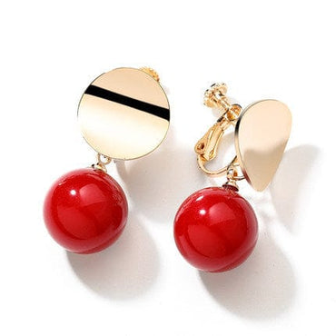 Mismatched Polished Candy Colored Pearl Stud Earrings - Red-01 - Luxury Jewelry by WAAMII