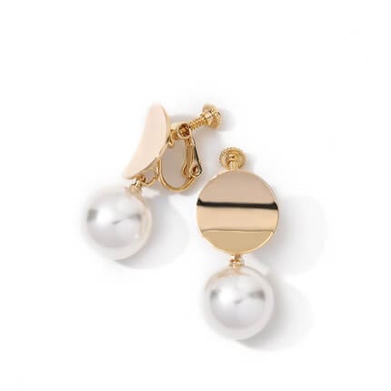 Mismatched Gold Plated Chains Pearl Hoop Earrings | WAAMII