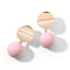 Mismatched Polished Candy Colored Pearl Stud Earrings Jewelry WAAMII pink  