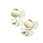 Mismatched Polished Candy Colored Pearl Stud Earrings Jewelry WAAMII White-01  