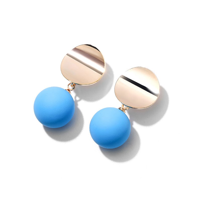 Mismatched Polished Candy Colored Pearl Stud Earrings - blue - Luxury Jewelry by WAAMII