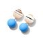 Mismatched Polished Candy Colored Pearl Stud Earrings Jewelry WAAMII blue  
