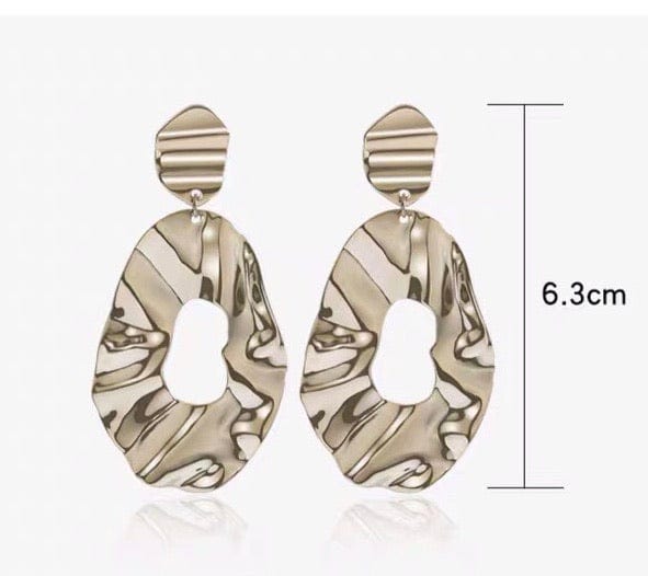 Modern Tone Geometric Hoop Earrings Jewelry WAAMII   