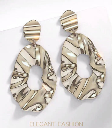 Modern Tone Geometric Hoop Earrings - - Luxury Jewelry by WAAMII