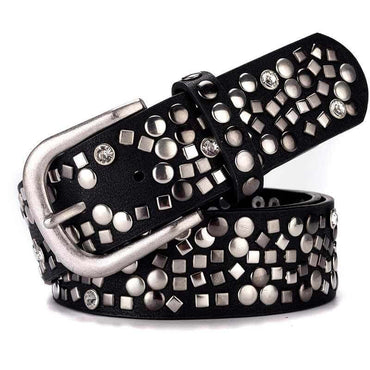Multi-rivet Studded Embellished Buckle Belt Punk Belt-WB7041 - - Luxury Accessories by WAAMII