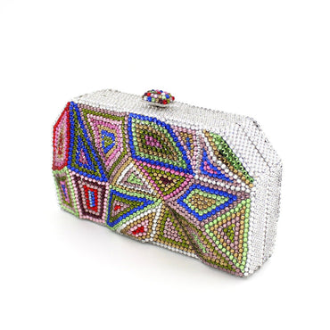 Multicolor Geometry Crystal Clutch - - Luxury bags by WAAMII