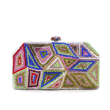 Multicolor Geometry Crystal Clutch - - Luxury bags by WAAMII