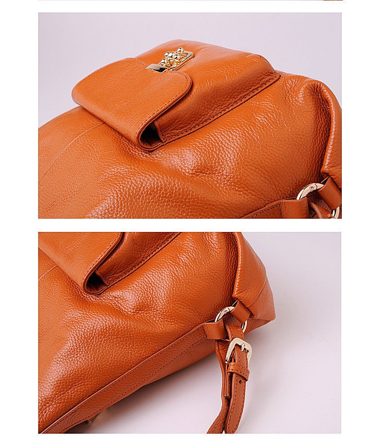 Multifunction Top Grain Cowhide Leather Hobo Handbag Shoulder Bag Backpack bags WAAMII   