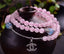 Natural Pink Crystal Hibiscus Stone Cloisonne Butterfly Bracelet Jewelry WAAMII Silver  