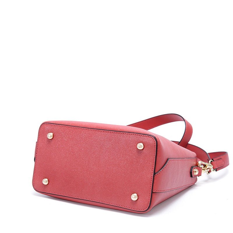 New Designer Women's Leather Crossbody Bag Shouder Bag-Brick Red/White/Black bags WAAMII   