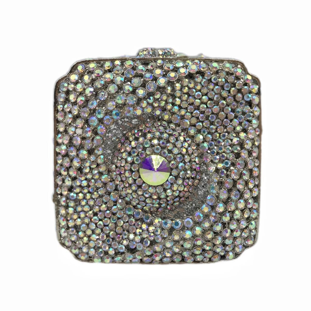 New Style Cosmic Eye Double Sided Full Crystal Mini Box Clutch Evening Purse bags WAAMII   