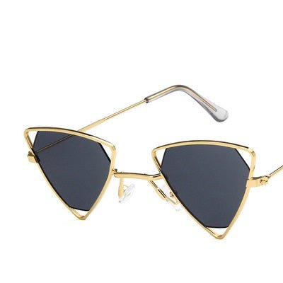 New Women Triangle Oculos New Vintage Punk Sunglasses Accessories WAAMII Gold Gray  