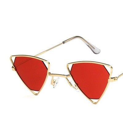 New Women Triangle Oculos New Vintage Punk Sunglasses Accessories WAAMII Gold Red  