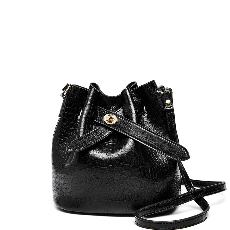 Newest Designer Croco Leather Bag Women Bucket Bag bags WAAMII   