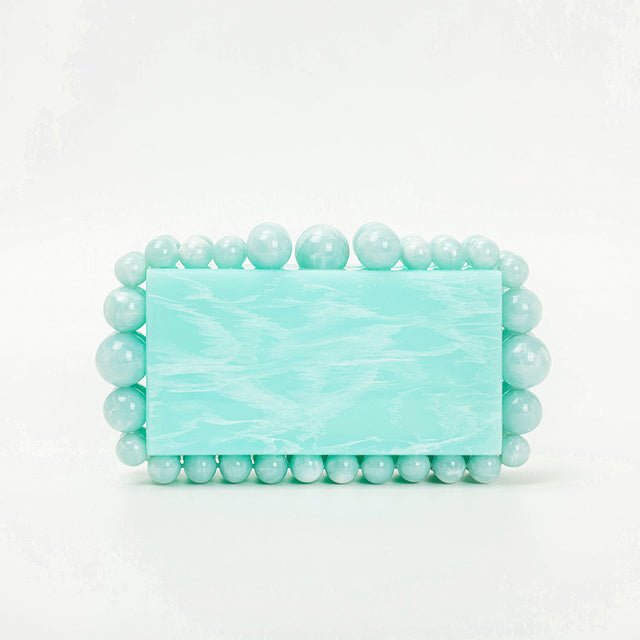 Novelty Beads Acrylic Box Clutch bags WAAMII Light Blue  