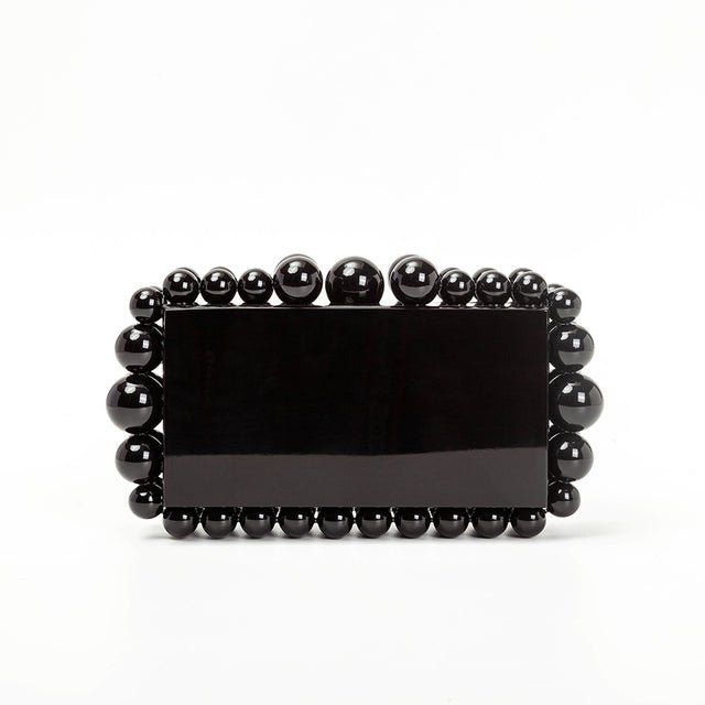 Novelty Beads Acrylic Box Clutch bags WAAMII Black A  