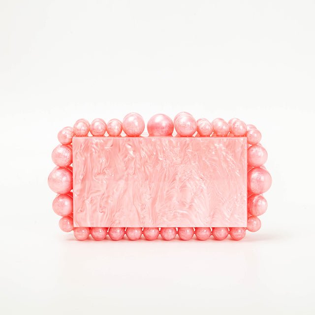 Novelty Beads Acrylic Box Clutch - Pink - Luxury bags by WAAMII
