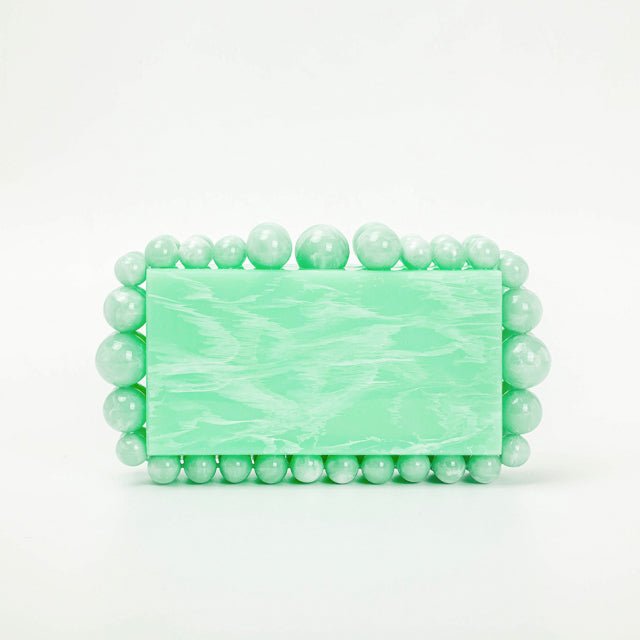 Novelty Beads Acrylic Box Clutch - Green - Luxury bags by WAAMII