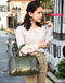 Vintage Ladies Oil Wax Leather Handbags Leather Satchel - - Luxury bags by WAAMII