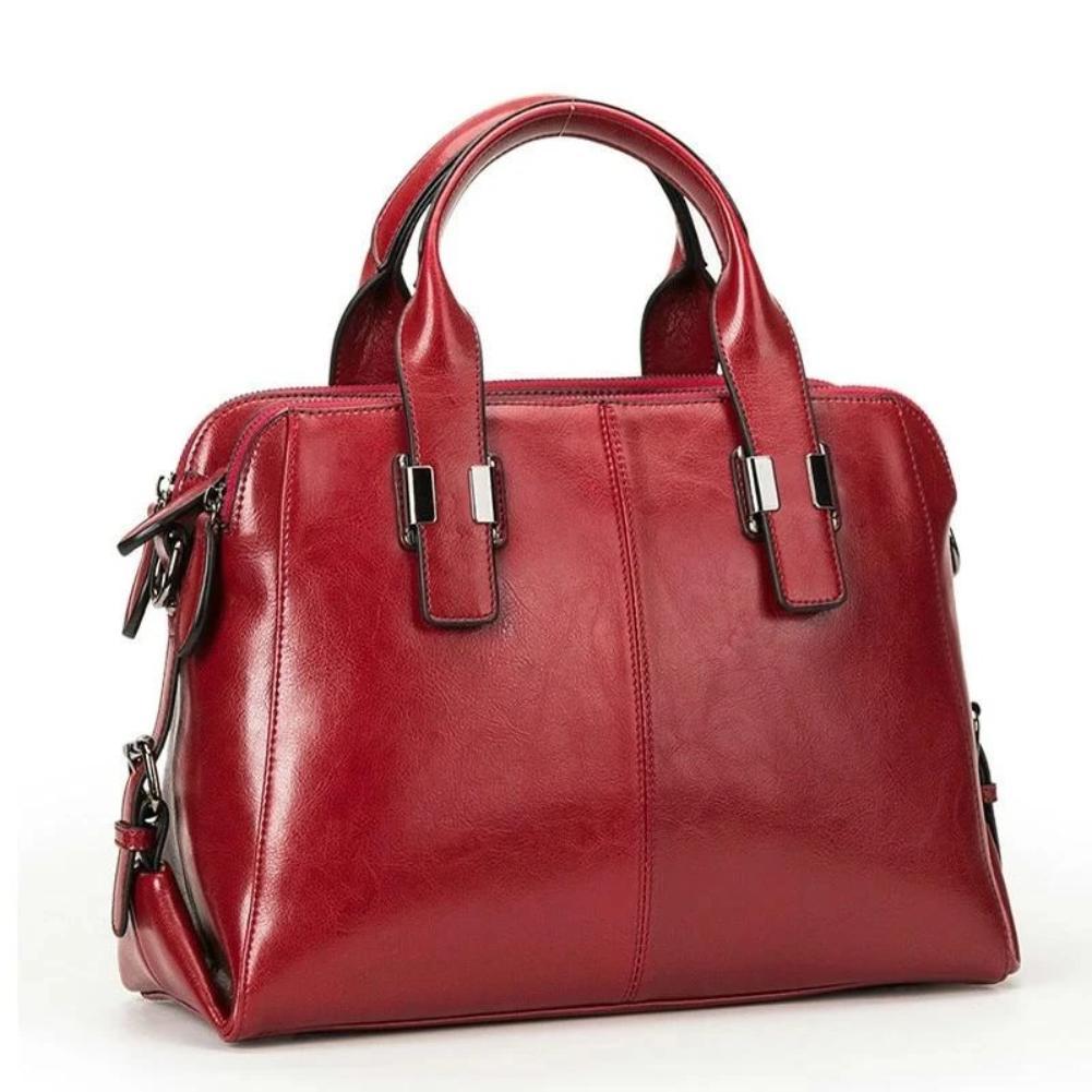 Oil Wax Leather Women Totes Luxury Handbags bags WAAMII Wine  