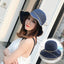 Packable Raffia Straw Hats Wide Brim Ladies Hats For Summer Accessories WAAMII Navy blue  