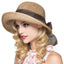 Packable Sun Hat For Women Wide Brimmed Natural Straw Hat With Butterfly Knot Accessories WAAMII Light brown  