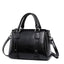 Vintage Ladies Oil Wax Leather Handbags Leather Satchel bags WAAMII Black  