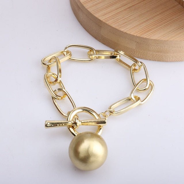 Punk Metal Ball Chain Necklace Jewelry WAAMII Gold Bracelet  